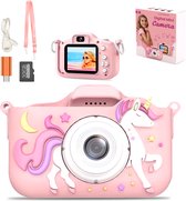 MM Brands Digitale Kindercamera HD 1080p - Inclusief 32GB SD Kaart & USB Stick - Speelgoed Camera - Fototoestel voor Kinderen - Roze