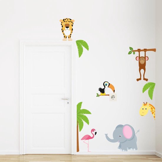 Muursticker dieren jungle