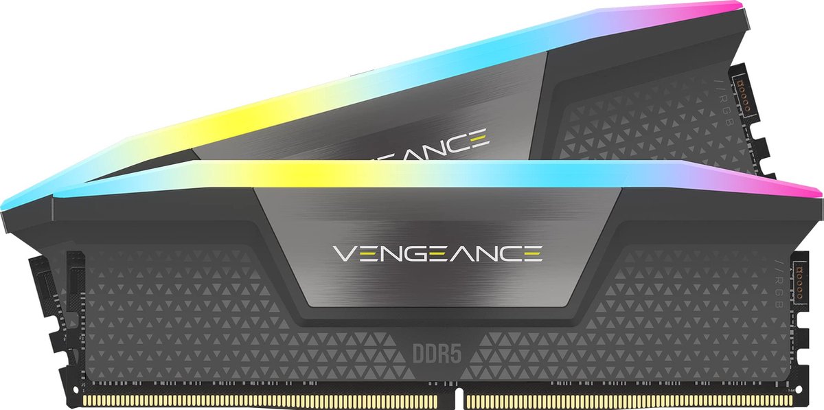 Corsair Vengeance RGB - Geheugen - DDR5 - 32 GB: 2 x 16 GB - 288-PIN - 5600 MHz / PC5-44800 - CL40 - 1.25V - AMD EXPO - On-die ECC - ARGB iCUE - zwart