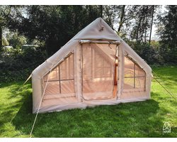 Opula Tents Nomad Nest 3 - 100% opblaasbare glamping tent - Sand - 3 personen - 2 x 3 x 2,1 meter (lxbxh) - Doek 420D Oxford scheurvast Polyester - vloer dik PVC kuipzeil