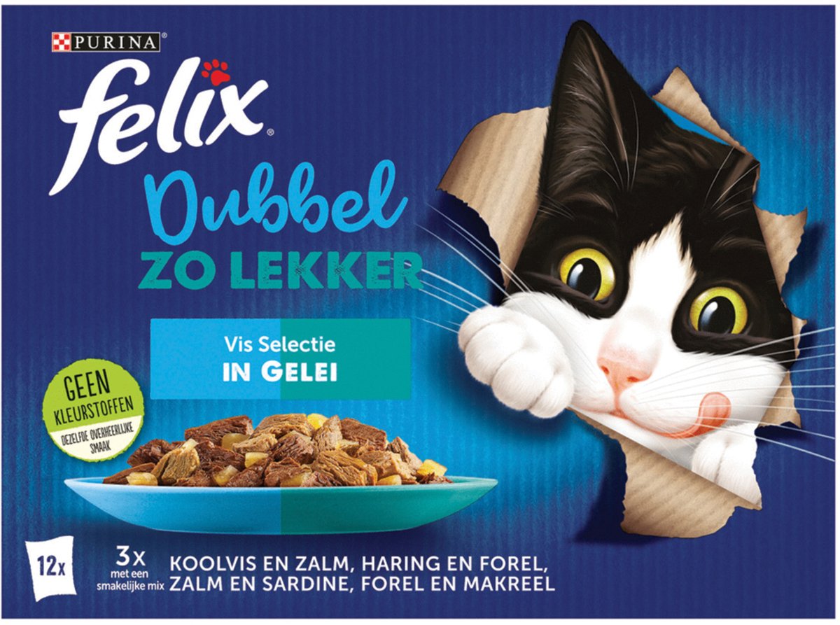 Felix Vis 12x85gr. - Kattenvoer - Vis - Zalm - 0,012 kg