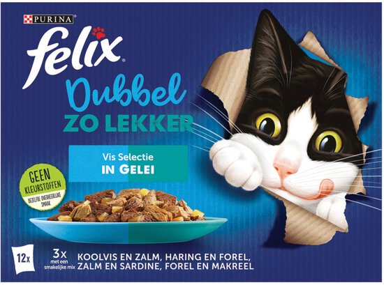 Felix Dubbel Zo Lekker Vis Selectie in Gelei - 12 x 85 gr