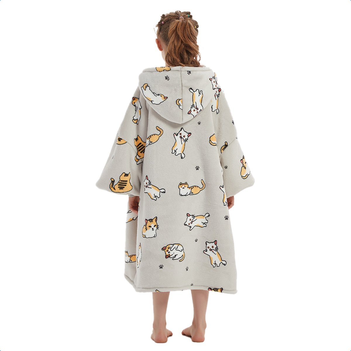 JAXY - Hoodie Deken Kinderen - Fleece Deken Met Mouwen - Snuggle Hoodie - Oodie Kids - 1150 gram - Kat — cadeau in Wonen & Interieur - foto 2