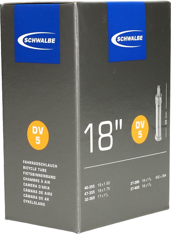 Schwalbe DV5 - Binnenband Fiets - Hollands Ventiel - 32 mm - 18 x 1 1/4 - 1 3/8 - 175 van Schwalbe — afbeelding 2