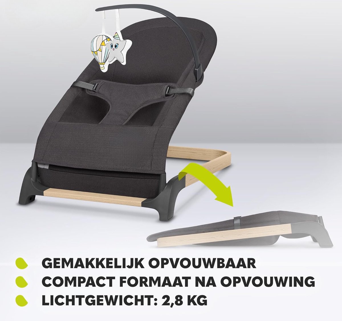 Lexium Elektrische wipstoel - Baby swing elektrisch - Elektrische schommelstoel - Elektrische schommelstoel baby thumbnail 4