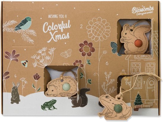 Blossombs Bloembommetjes Adventskalender Kerst - 7 Zaadbommetjes - Kerstcadeau
