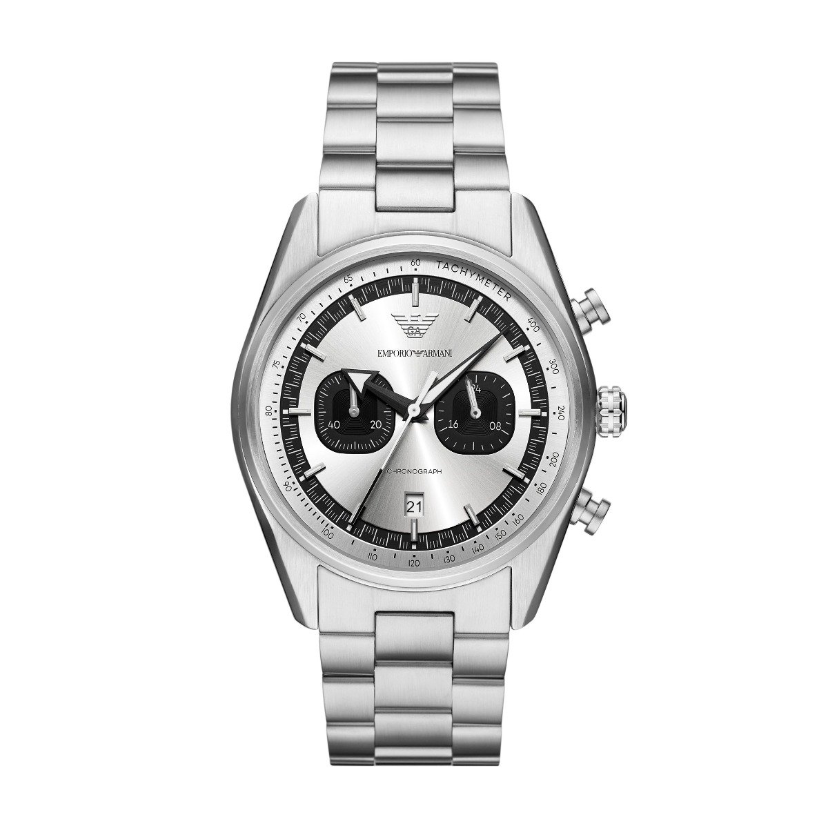 Emporio Armani Racer AR11636 Horloge - Staal - Zilverkleurig - Ø 42 mm