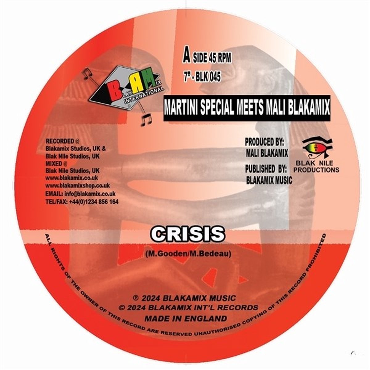 Martini Special Meets Mali Blakamix - Crisis/Dub Crisis (7" Single)