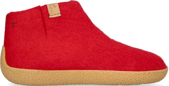 Tofvel - Rabara Maha Wolvilt Pantoffels Red - Maat 40