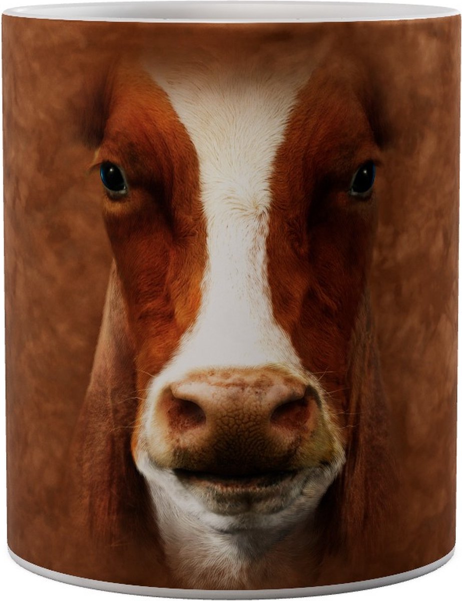 Bruine Koe Brown Cow Big Face - Mok 440ml 440