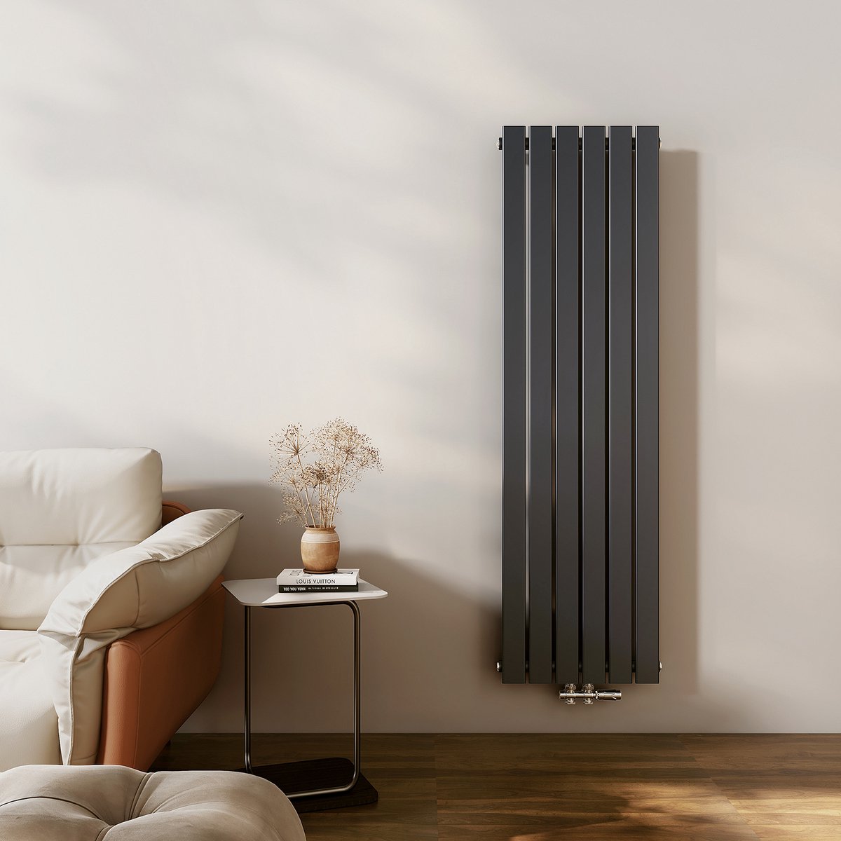 EMKE Radiator - Plat Design - Mat Antraciet - 160x46 cm - 850 W - Kolomradiator Vertical - Verwarming voor Alle Ruimtes