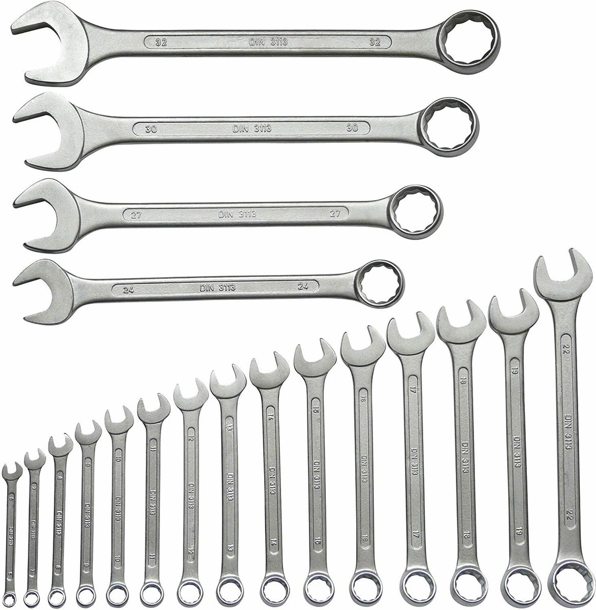 FAMEX 10344-19 Set van 19 combinatiesleutels in chroom vanadium staal