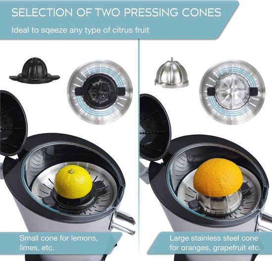 Elektrische citruspers 600W - RVS kegel voor sinaasappels en citroenen — afbeelding 5