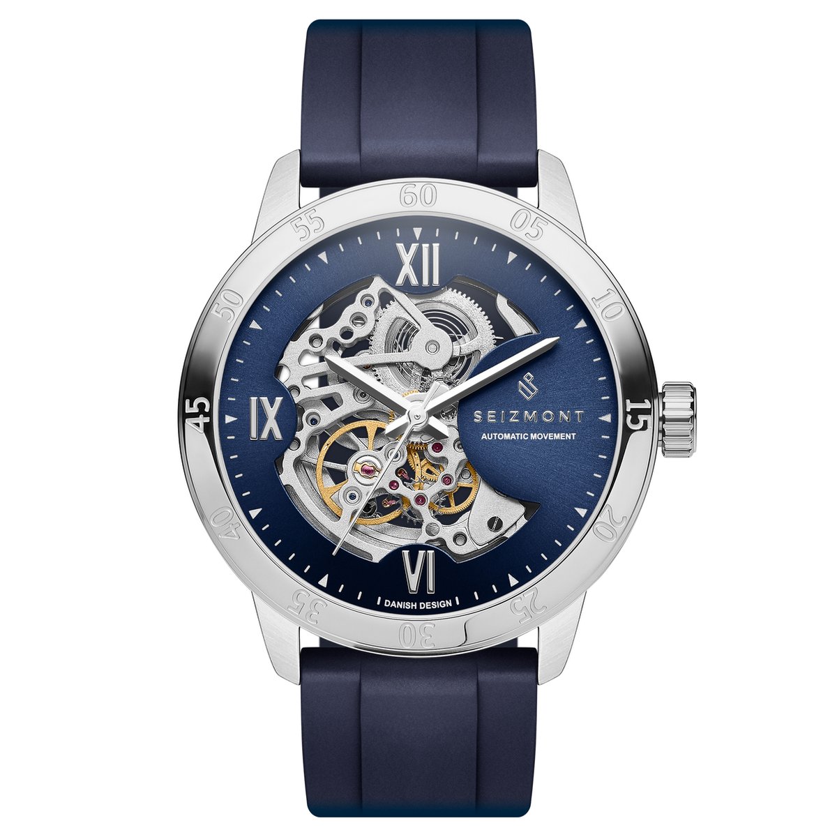 Seizmont - Heren - Blauw Horloge - Roestvrij Staal - 36mm