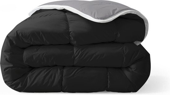 Zelesta Royalbed Black & Anthracite 200x200cm - Dekbed zonder overtrek - 30 dagen proefslapen - Wasbaar hoesloos dekbed - Bedrukt dekbed - All year zomerdekbed & winterdekbed