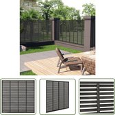 vidaXL Houten Hek - Tuinhek - Lamellenhek 180x180 cm HKC donkergrijs - Kunststof Hek - Terrasafscheiding - Balkonafscheiding