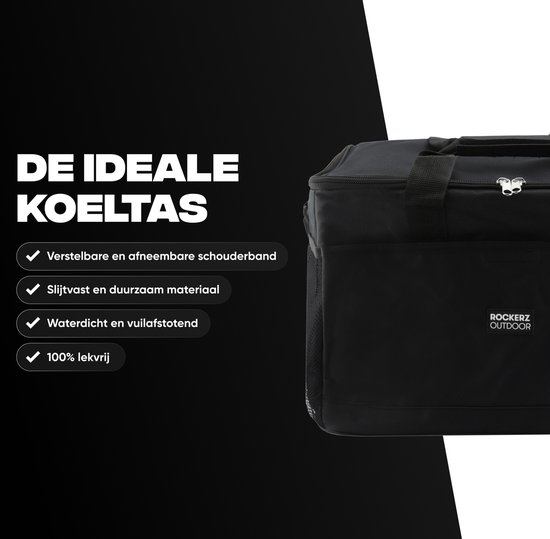Rockerz Plein air - Sac isotherme - Sac à lunch 30 litres - Zwart - Incl 2 éléments de Éléments de refroidissement