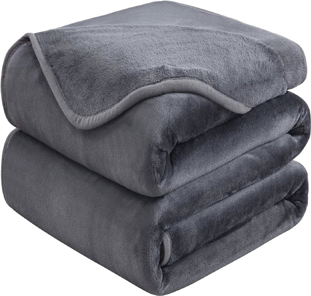 Zachte Dubbelzijdige Fleece Deken 230x270 cm - Donkergrijs & Warm - Perfect voor Bank en Bed