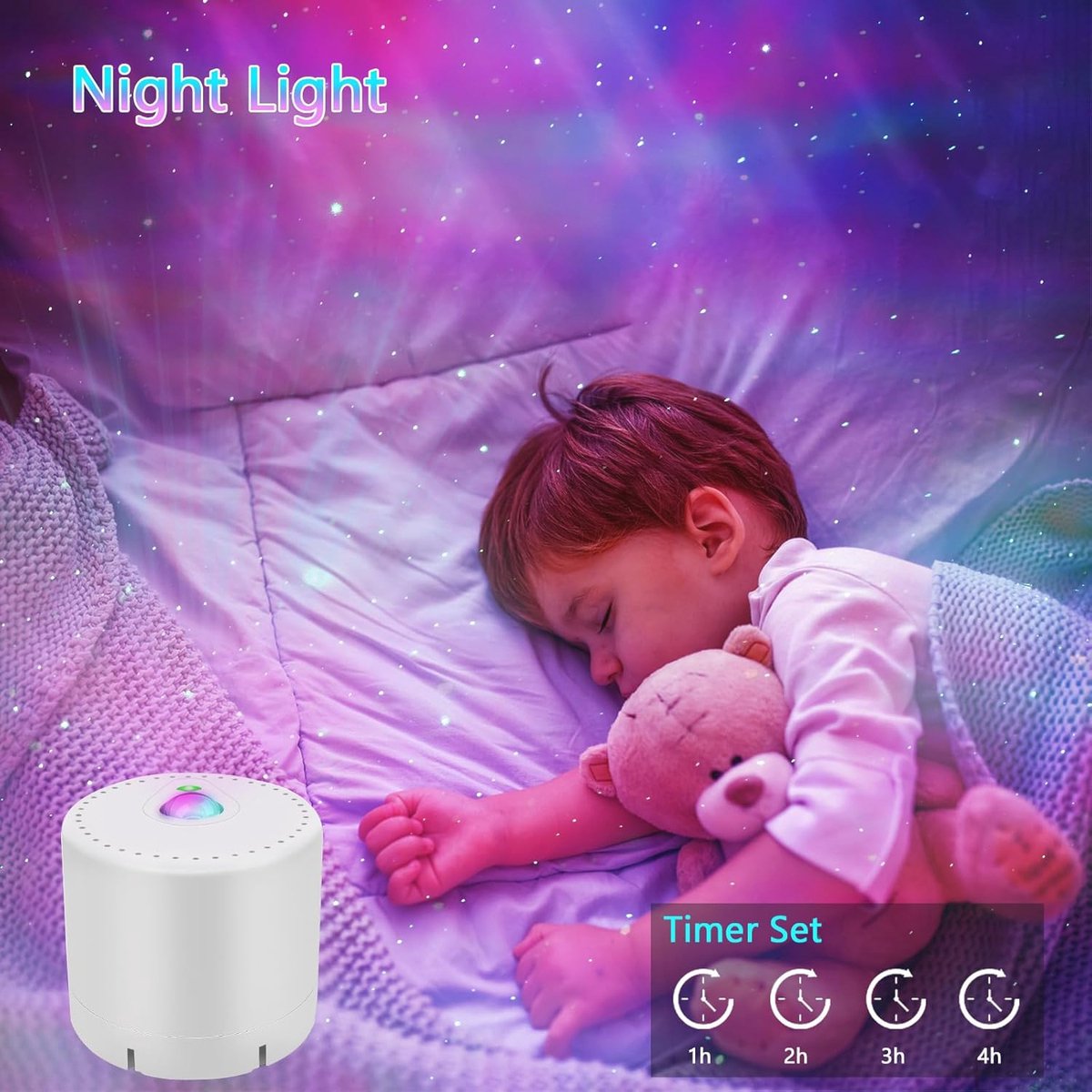 Sterrenprojector en LED Ocean Wave Projector met Afstandsbediening - Dimbaar Nachtlicht voor Kinderen en Volwassenen – foto 5