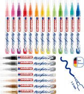 edding 5300 acrylstiften fijn set alle 20 kleuren- 20 acrylmarkers - fijne ronde punt 1-2 mm - acrylverf voor schilderen op canvas, hobbypapier en hout - acrylstiften voor stenen