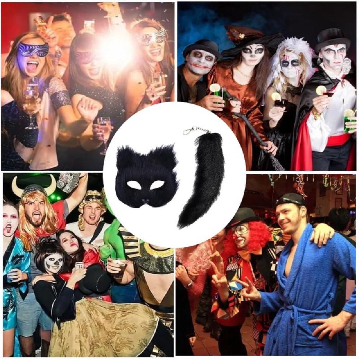 3 Stuks Therian Vossenstaarten - 40 Cm Zachte Sleutelhangers Voor Tas Of Rugzak