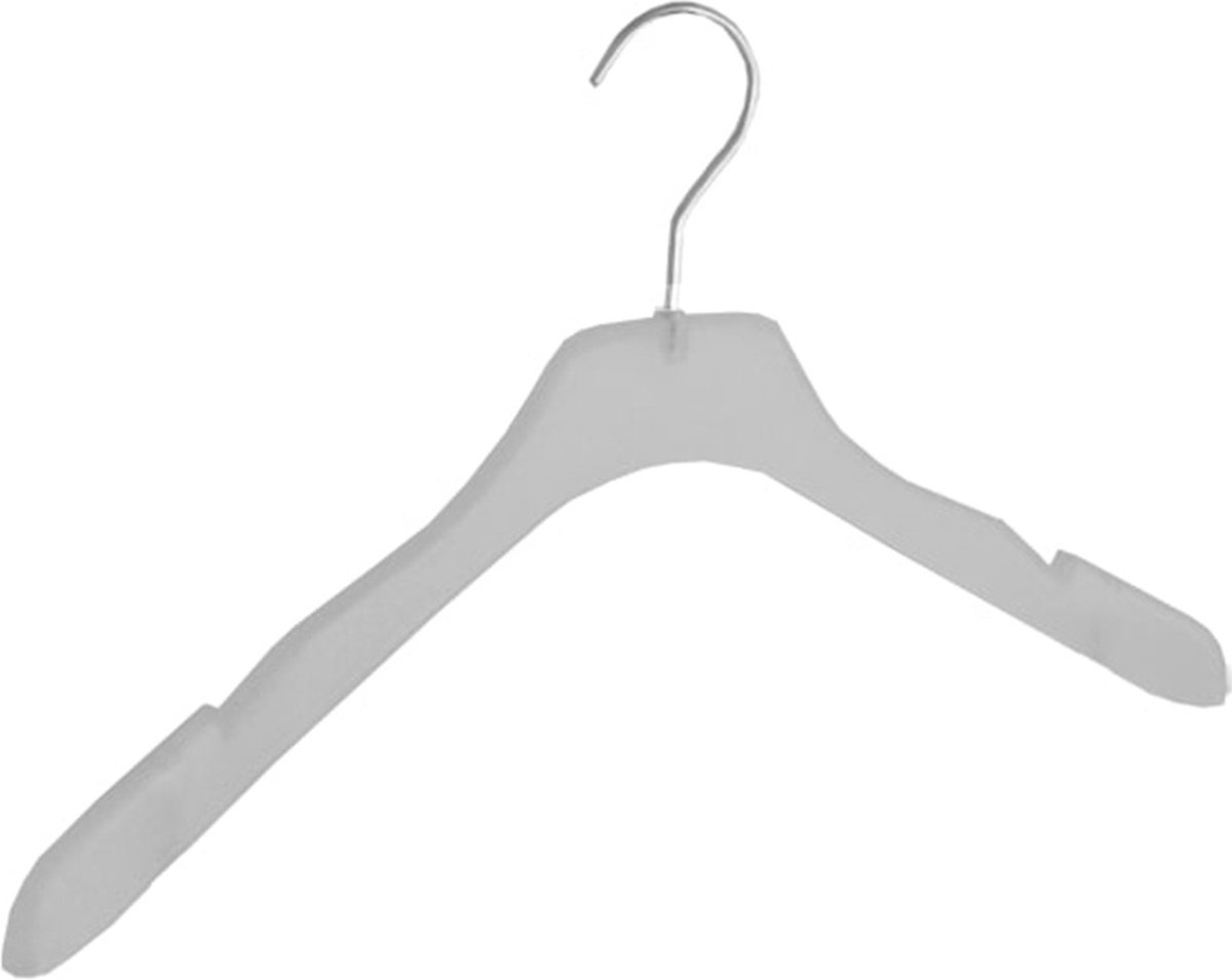De Kledinghanger Gigant - Kledinghanger - Volwassenen - 8644 - 50 Stuks - Blousehanger - Shirthanger - Kunststof - Frosted - Gebogen Model - 44 cm - Rokinkepingen - Kleerhanger (8644/50)