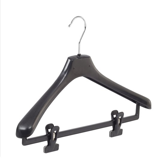 De Kledinghanger Gigant - 10 x Mantel / kostuumhanger kunststof zwart