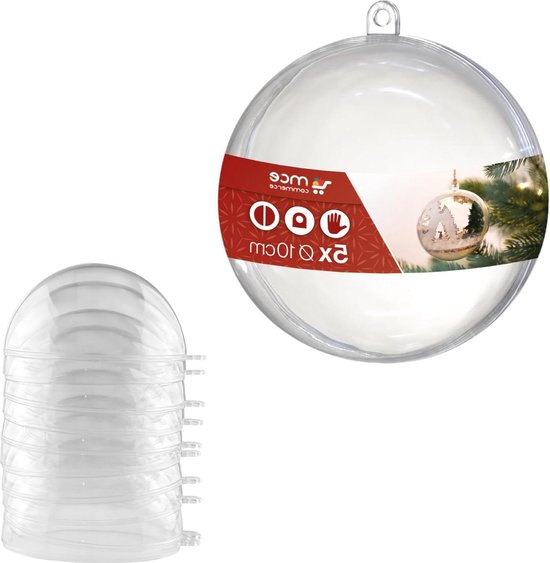 25 stuks lege kerstballen, transparant, doe-het-zelf, vulbare ballen