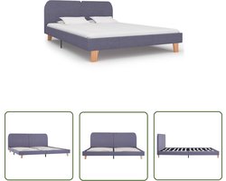 vidaXL Stof Bedframe - Klassieke Bedframe - Bedframe stof lichtgrijs 180x200 cm - Licht Grijs Bedframe - Tweepersoons Bedframe - Bedframe 180x200
