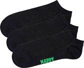 Bol.com Happy Socks Solid Onzichtbare Sokken 3 Paren Zwart EU 36-40 Man aanbieding