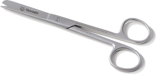 Novaex medische schaar van roestvrij staal, 14 cm, met tekst "Surgical Stainless Germany CE".