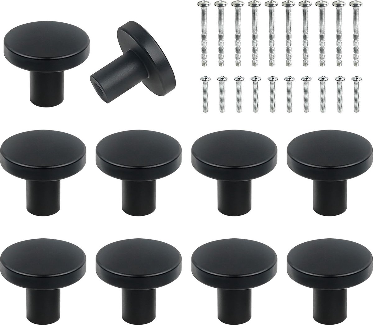 Goodivery ® Klassieke Ronde Kastknoppen Set van 10 met Messing Afwerking en Schroeven