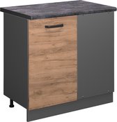 Vicco Armoire d'angle R- Line, Chêne puissant or/Anthracite, 86 cm, WB Anthracite