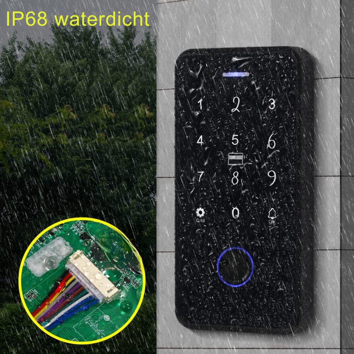 Image of Tuya Port Bluetooth set Toegangscontrolesysteem IP68 Waterdicht Vingerafdruk RFID Toetsenbord + 10 Stuks 13,56 MHz Sleutelhanger Zonder Slot