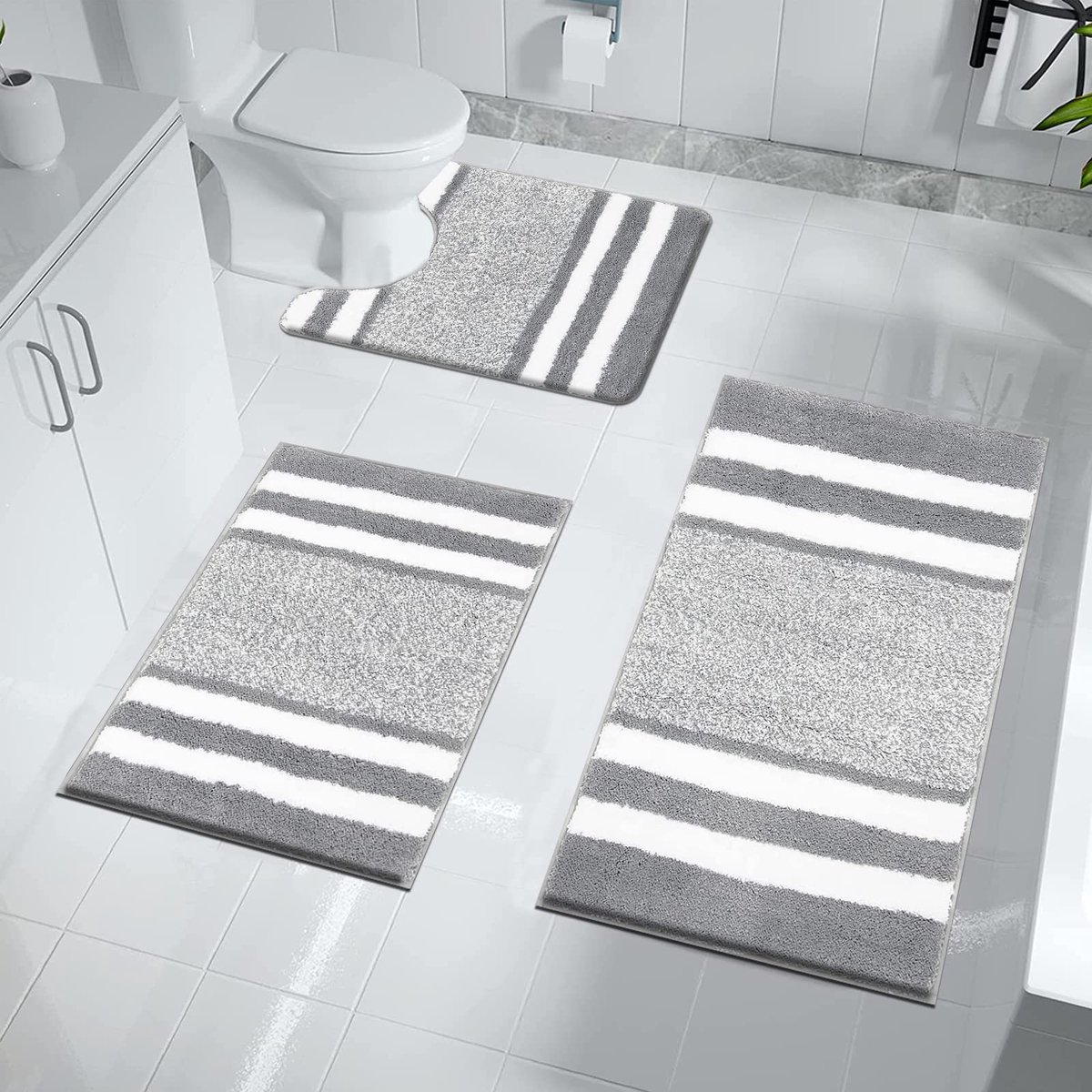 Goodivery ® Binnenruimte Luxe Badmatten Set van Drie Stuks voor Comfort en Veiligheid