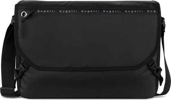 bugatti Sac à épaule bandoulière Sac d'ordinateur portable pour ordinateur portable Blanc DeLight Messenger Bag Black Noir