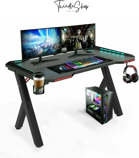 Bureau Gaming But - Noir, 120x60 Cm, Hauteur 60 Cm, état Neuf Avec Petits Défauts