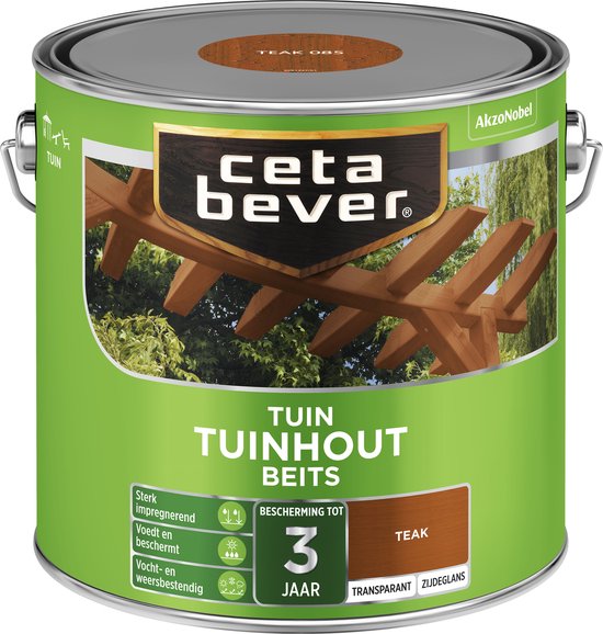Cetabever - Tuinbeits Tuinhout Transparant - Teak - 2,5 L