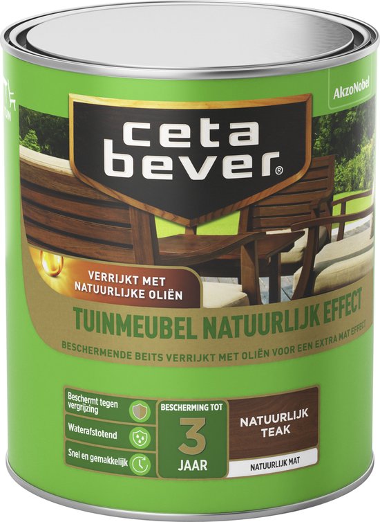 Cetabever - Tuinmeubelbeits Natuurlijk Effect - Natuurlijk Teak - 750 ML