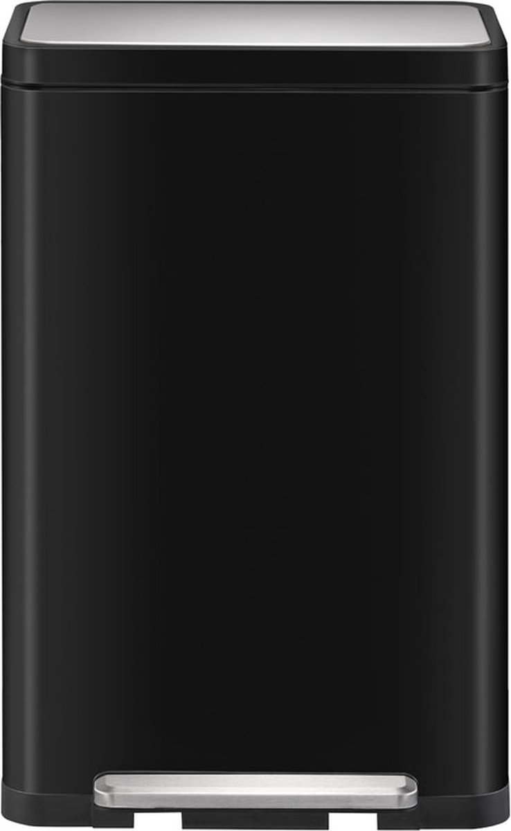 Goedkoopste EKO - X-Cube pedaalemmer 30 liter - Steel Stainless steel Polypropylene - zwart glanzend, mat RVS - Prullenbak