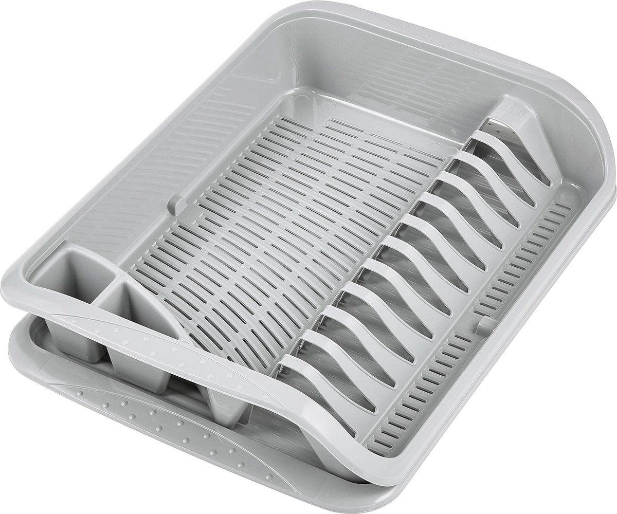 Goedkoopste JGS ® Afdruiprek met Praktisch Dienblad en Bestekvakken voor Compact Keukengebruik