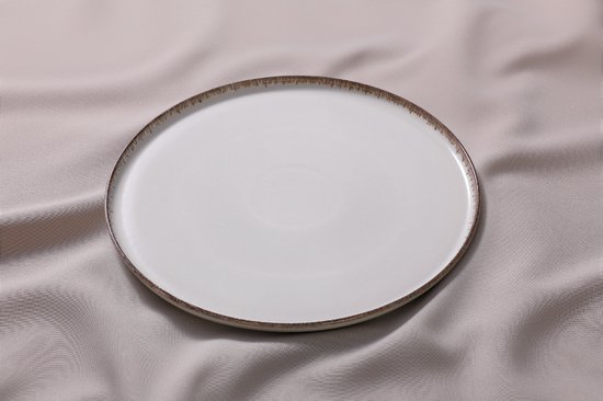 aro Plat bord, porselein, 25 x 25 cm, vierkant, wit, 6 stuks