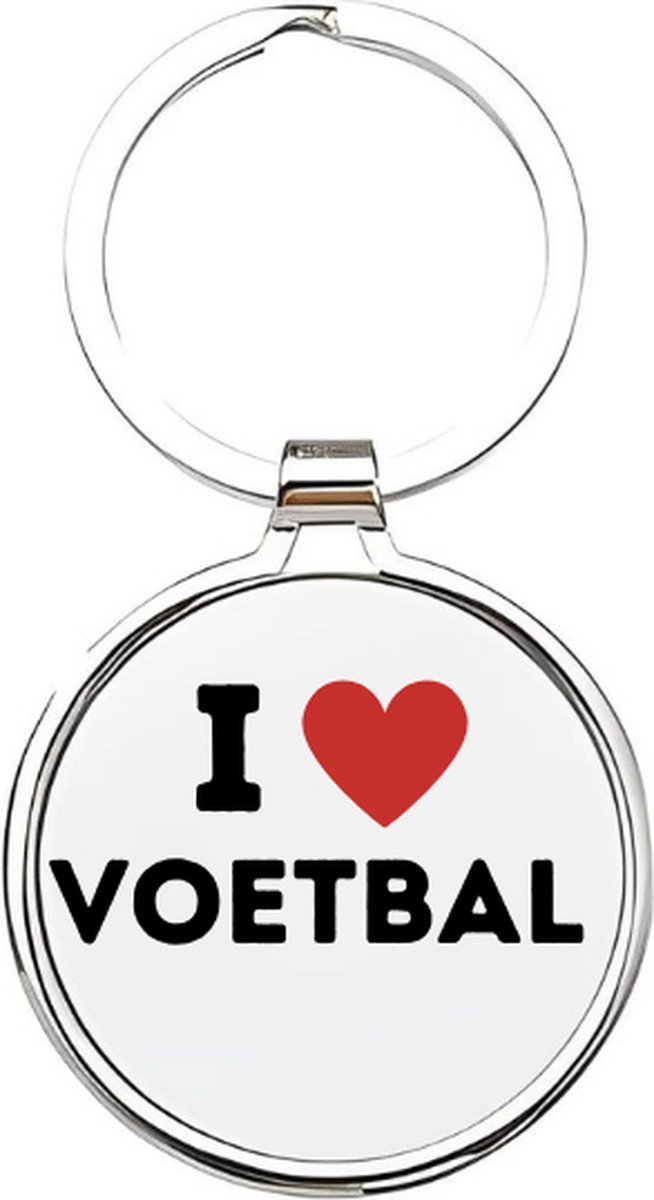 Akyol - i love voetbal Sleutelhanger - Voetbal - voetballers - cadeau - sport sleutelhanger - sport - gepersonaliseerd - voetballers - baller - sleutelhanger voor voetballers - goal - sleutelhanger voor jongens - bal - ballen - 4 x 7,5 CM