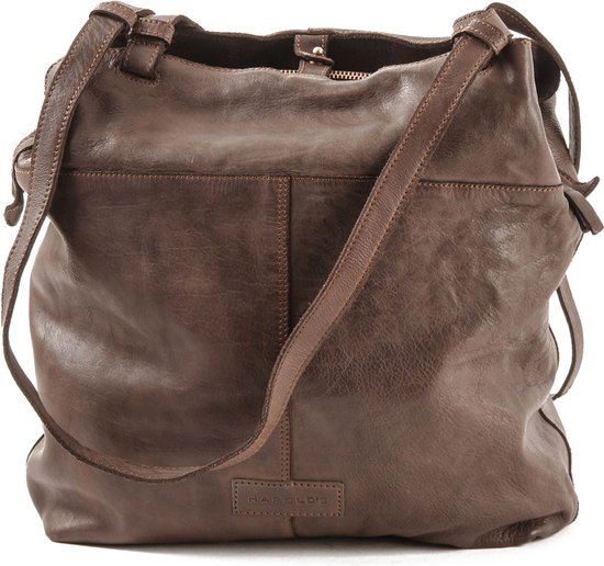 HAROLD'S Cuir Sac à épaule Sac shopper Submarine Shopper Twin Upend Brown Marron foncé