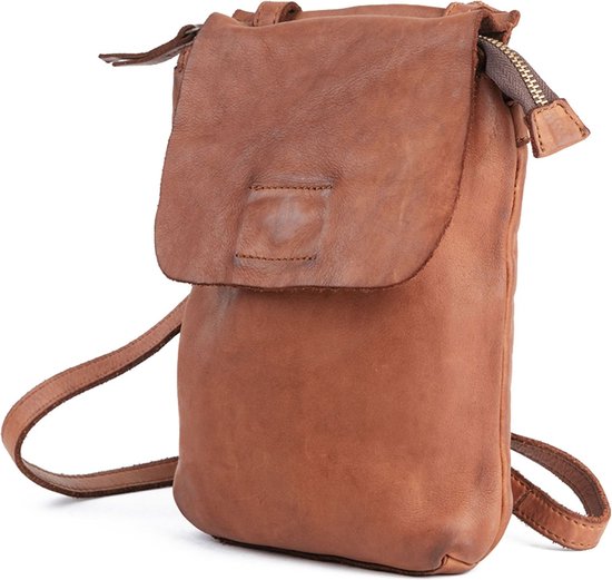 HAROLD'S Cuir Sac à épaule bandoulière Sac téléphone portable Submarine Smartphonebag Cognac Brun