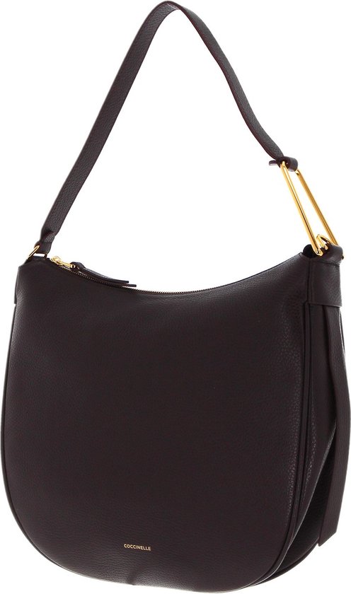 COCCINELLE Cuir Sac à épaule Priscilla Handbag Grained Leather Darkbrown Marron foncé