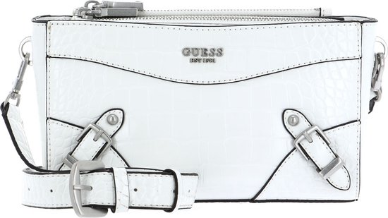 GUESS Schoudertas Didi Mini Double Compartment Top Zip White Wit