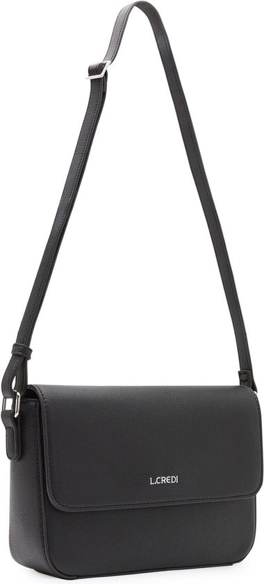 L.CREDI Sac à épaule bandoulière Sac à épaule Olga Flapbag Black Noir