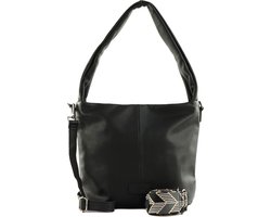 FREDsBRUDER Leren Schoudertas Fosa Midi Hobo Bag Black Zwart