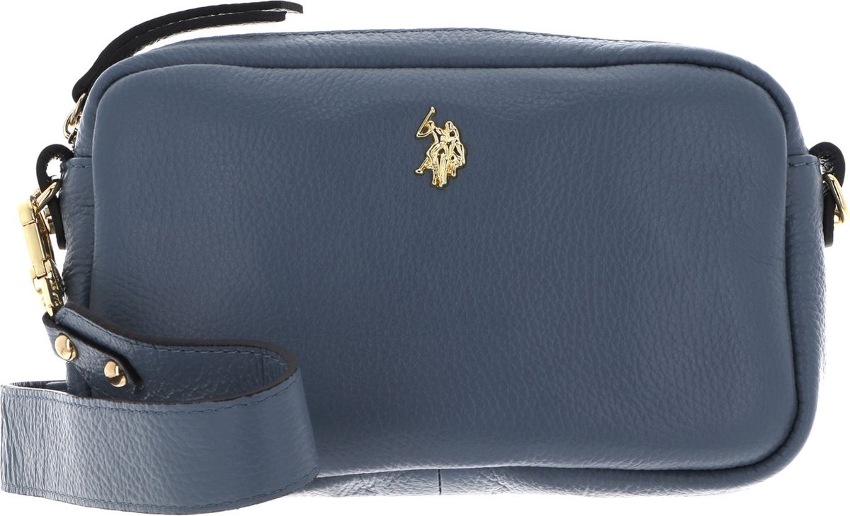 U.S. POLO ASSN. Leren Schoudertas Arlington Crossbody Denim Blauw